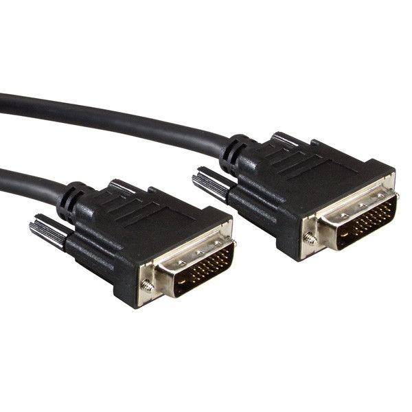 ITB DVI-D 2m Male to Male Cable Black ROS3641 for Computer