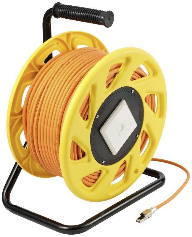 Cable de red Renkforce Cat.7a de par trenzado no blindado, 50 m, naranja, libre de halógenos