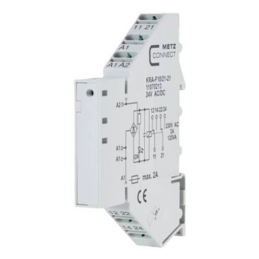 Módulo de acoplamiento MetzConnect KRA-F10-21-21, 24V CA/CC, 2W, Bloque terminal