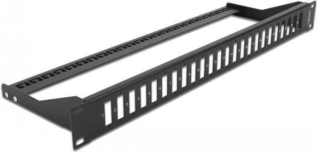 Delock 19-inch Rack-Mountable Patch Panel - Black, 24 Ports (43406)