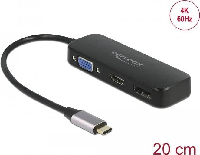 Estación de acoplamiento Delock USB-C/Thunderbolt 3 con VGA, HDMI, DP (64156)