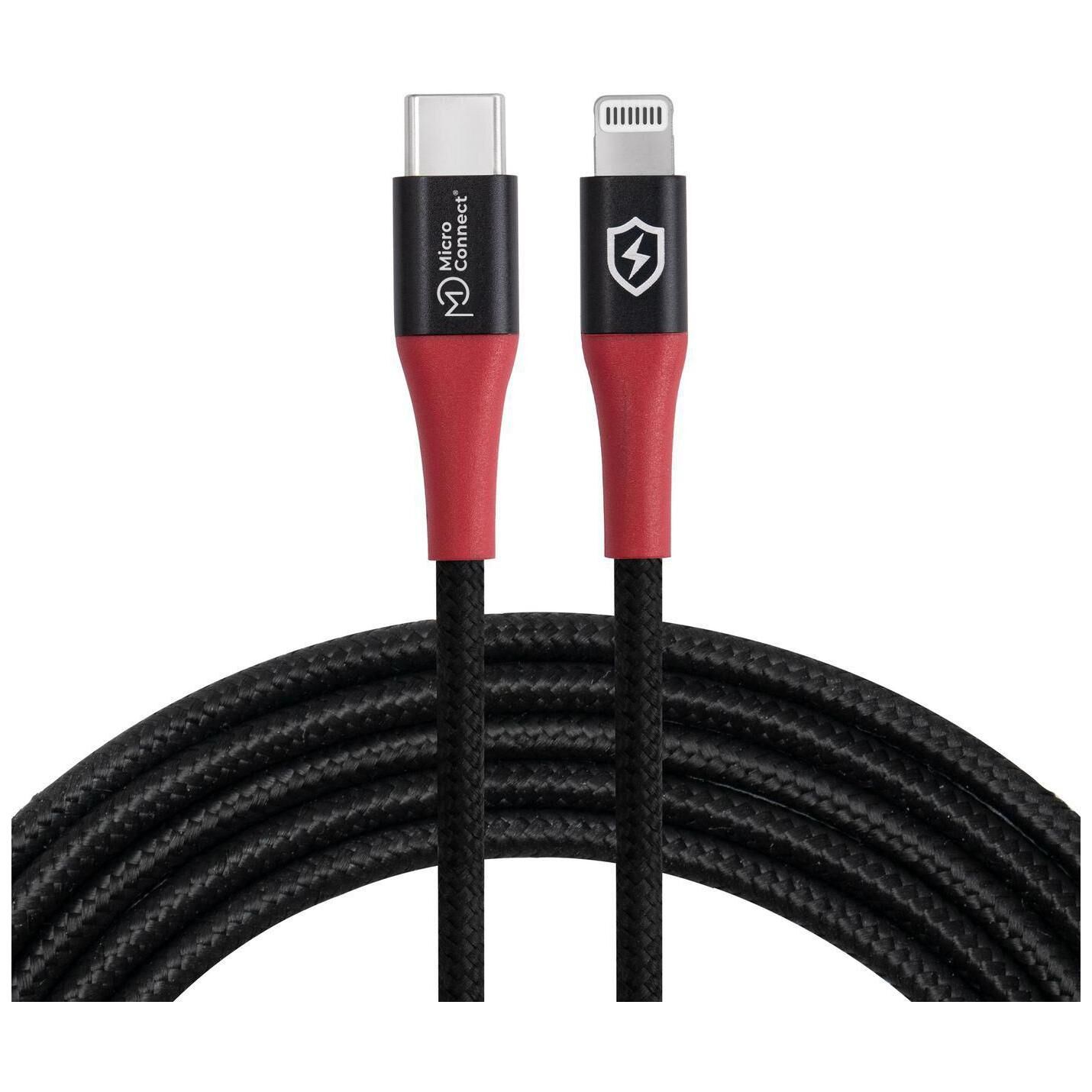 MicroConnect Lightning Cable, 1.5m, Black