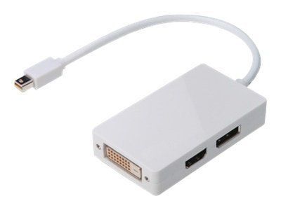 Digitus Mini DisplayPort to DVI-I/HDMI/DisplayPort Adapter - 20cm - Double Shielding - White