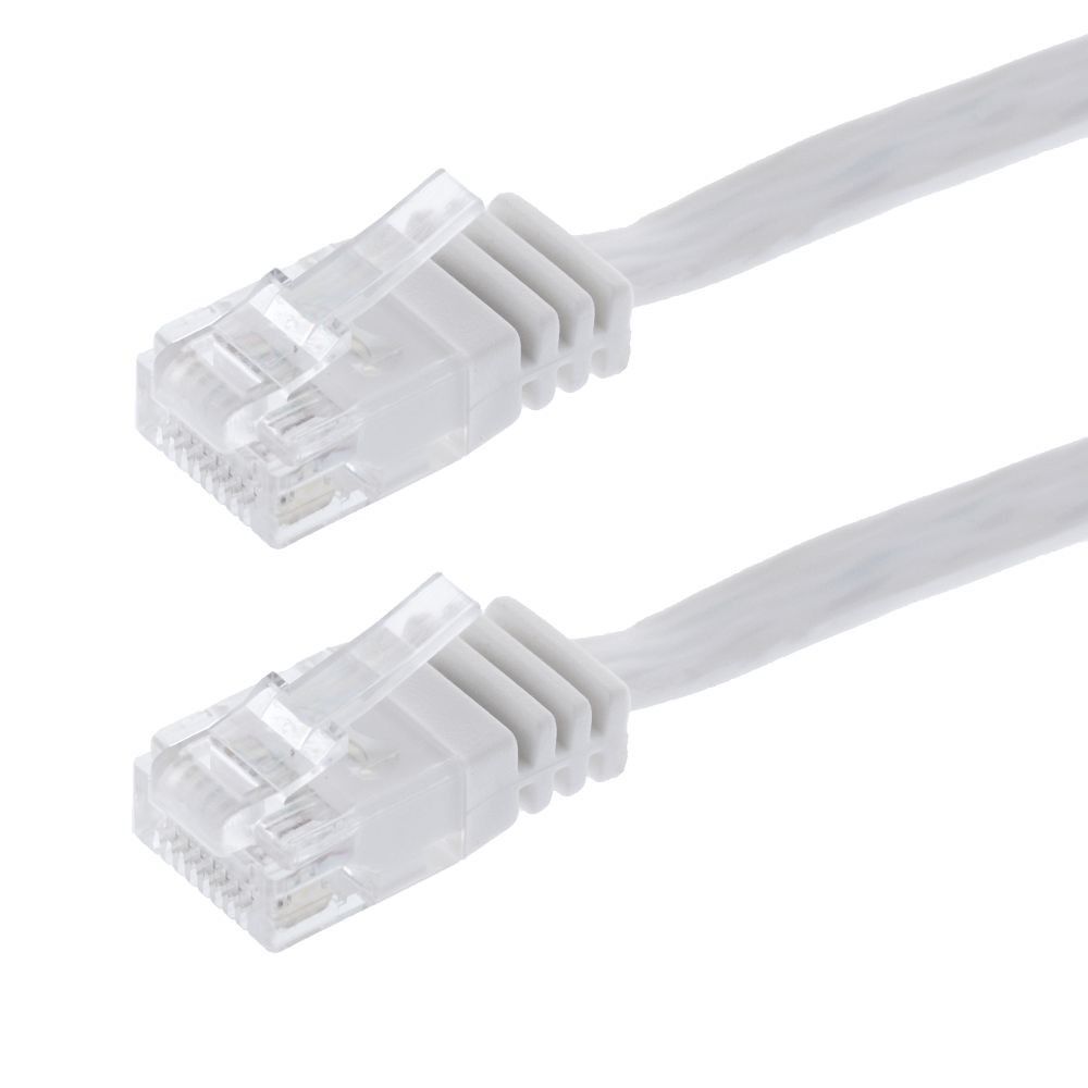 Câble Herweck Slimline RJ-45, 5 m, Cat6, plat, blanc