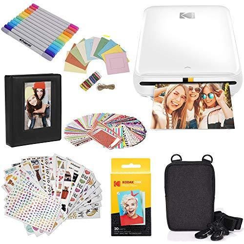 Impresora de fotos instantáneas multifunción Kodak Step con tecnología ZINK Zero Ink (Blanca) - Estuche regalo