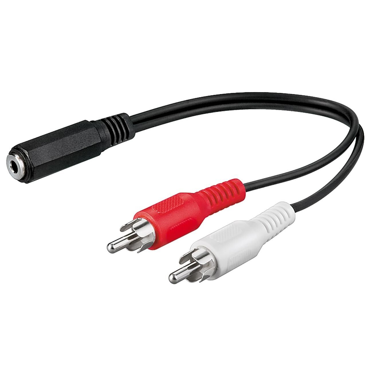 Goobay 3.5mm Audio Cable 0.2m, 2 x RCA, Black, Red, White