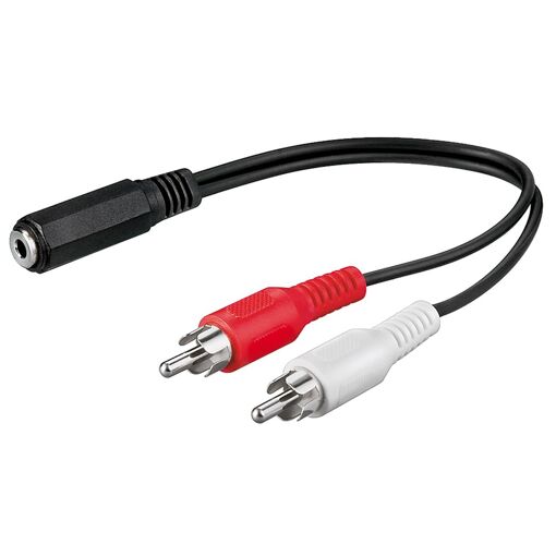 Goobay 3.5mm Audio Cable 0.2m, 2 x RCA, Black, Red, White