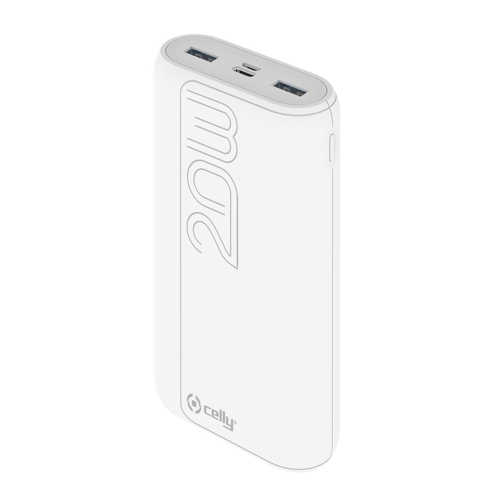Celly Power Bank 20000mAh, White
