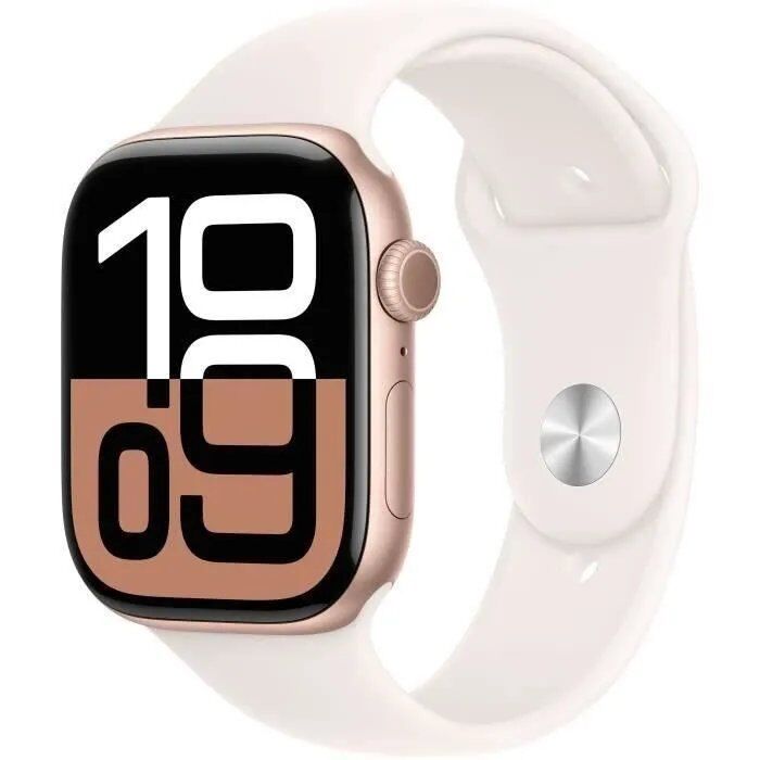Apple Watch Series 10 GPS - 46mm - Rose Gold Aluminium - Light Blush Bracelet M/L