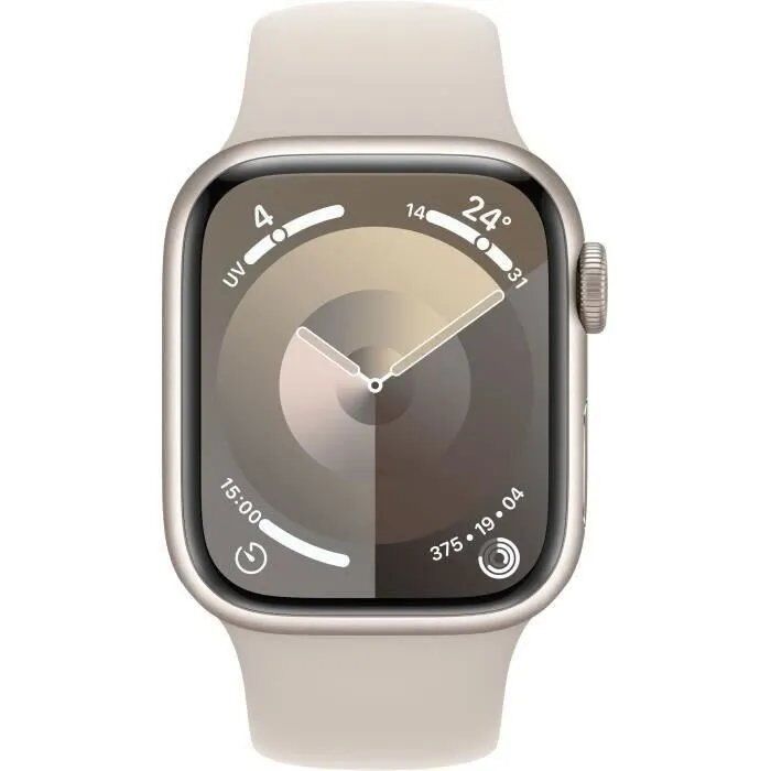 Apple Watch Series 9 GPS - 41mm - Starlight Aluminium Case - Starlight Sport Band S/M - Refurbished - Good Condition