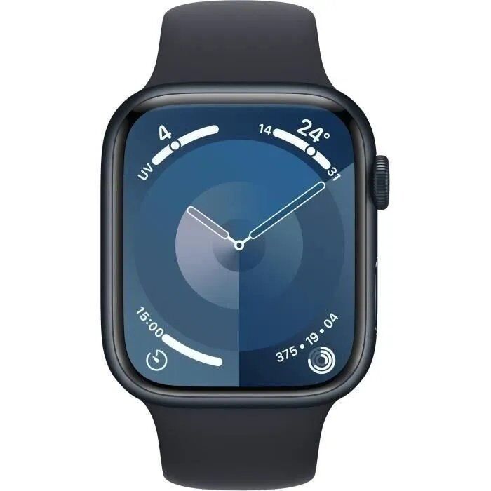 Apple Watch Série 9 GPS - 45mm - Boîtier en aluminium minuit - Bracelet sport minuit (M/L)