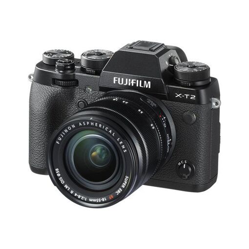Appareil photo Fujifilm X-T2 sans miroir - 24,3 MP APS-C - 4K/30 images par seconde - Objectif zoom optique 3x OIS 18-55 mm - Wi-Fi - Noir