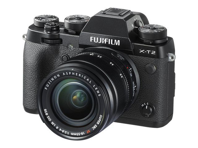 Fujifilm X-T2 Mirrorless Camera - 24.3MP APS-C - 4K/30fps - 3x Optical Zoom Lens OIS 18-55mm - Wi-Fi - Black