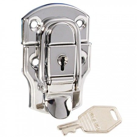 Cerradura de rana mediana con llave de Adam Hall - Cromo