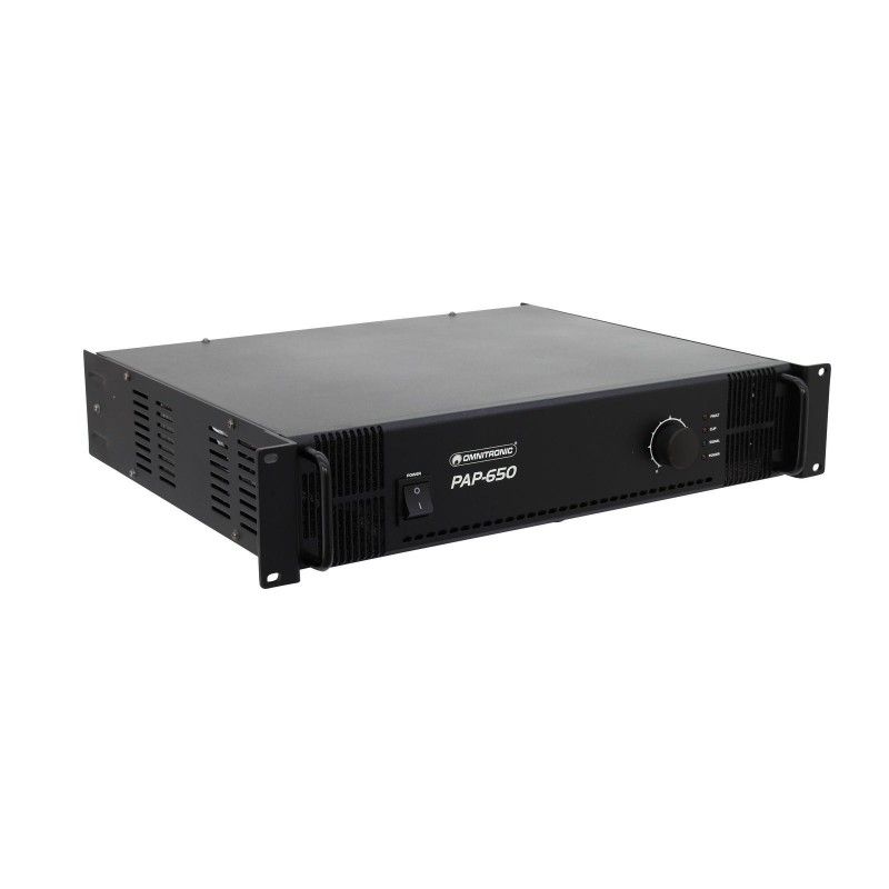 Omnitronic PA Amplifier PAP-650 (Size: 1U, Color: Black, Capacity: 650W)