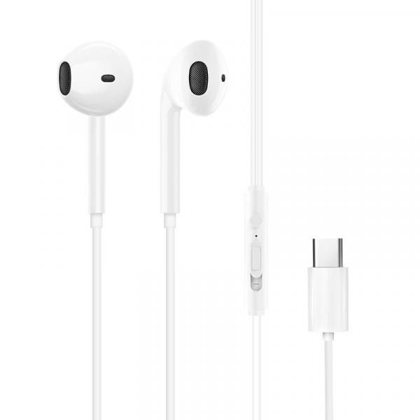 Dudao X3C Wired Earbuds with USB Type-C Connector - White