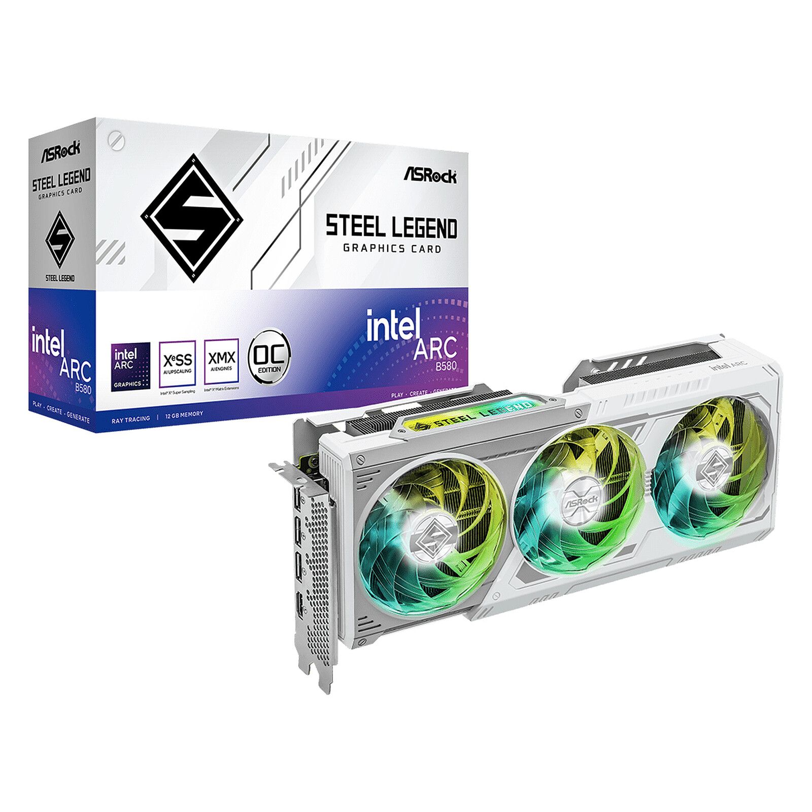 ASRock Arc B580 Steel Legend 12GB GDDR6 Graphics Card