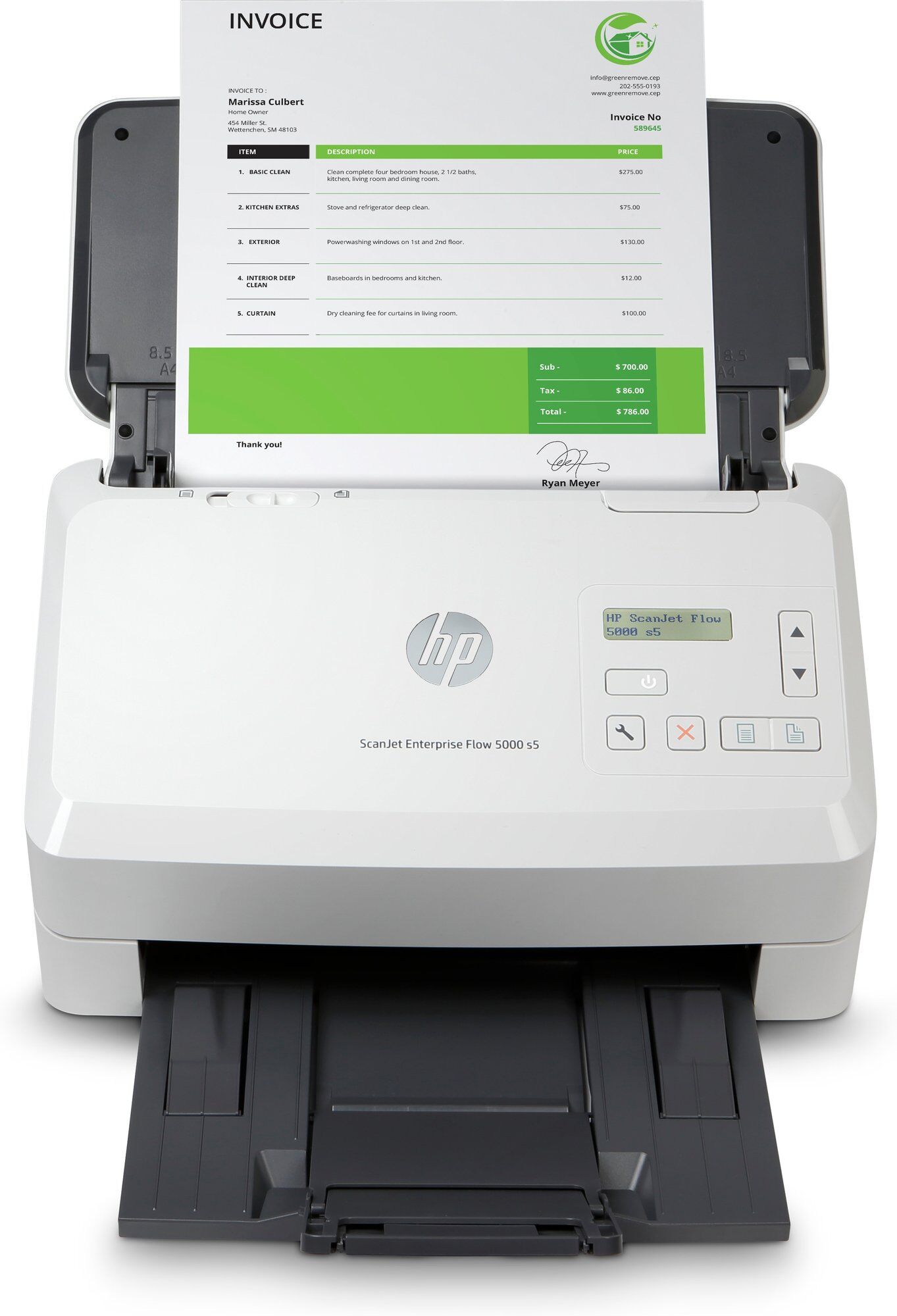 HP ScanJet Enterprise Flow 5000 s5 Scanner (A4, Up to 65 ppm/130 ipm, 600 x 600 DPI)