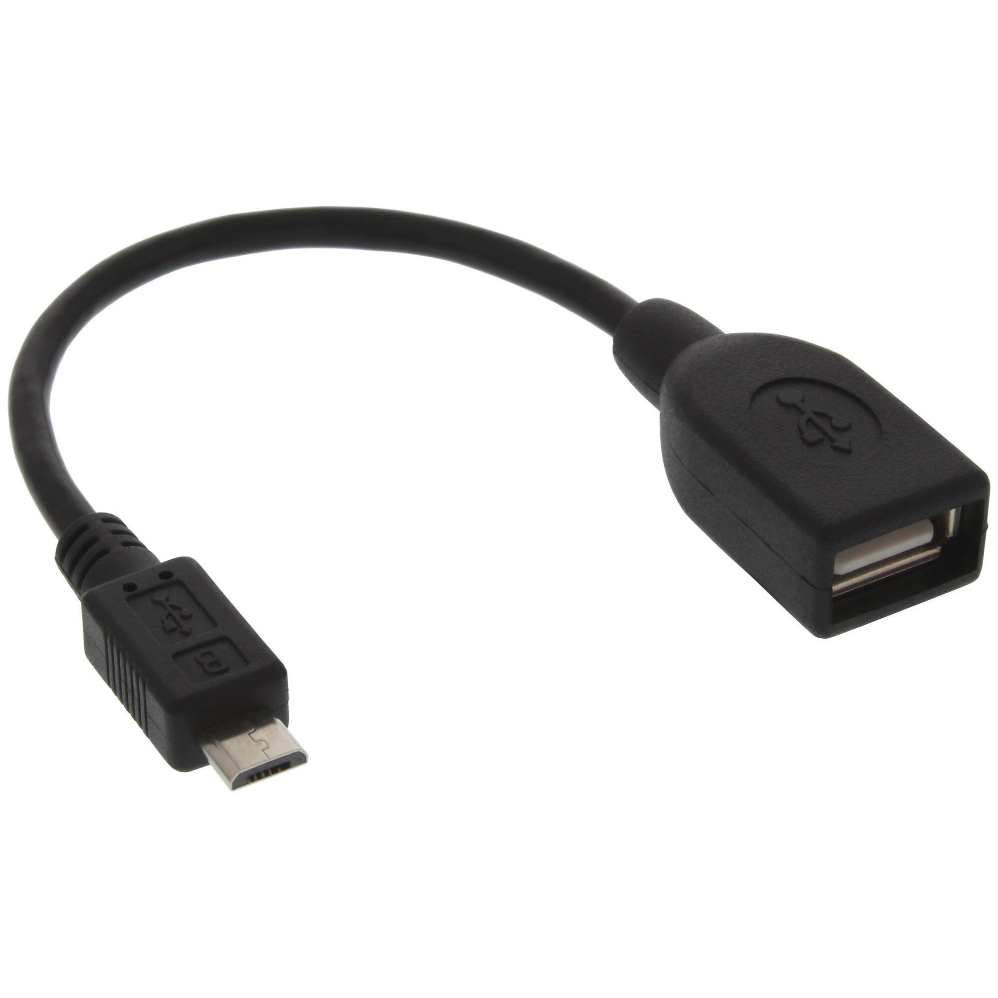 InLine USB Cable 0.15m A to Micro-B Black