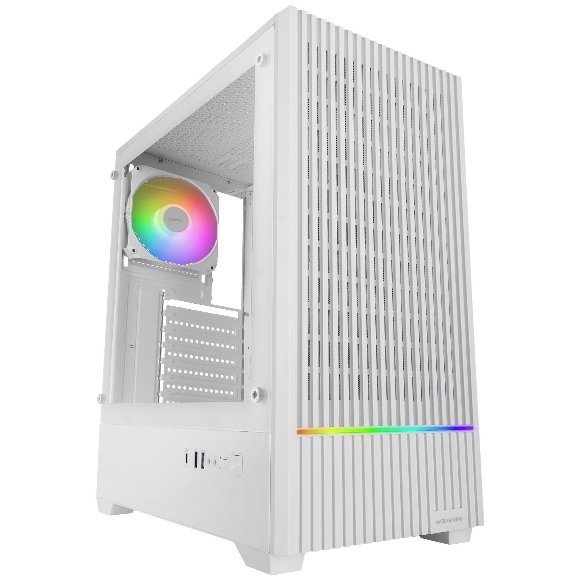 Mars Gaming MCQUANTUMW Mid Tower PC Case - White