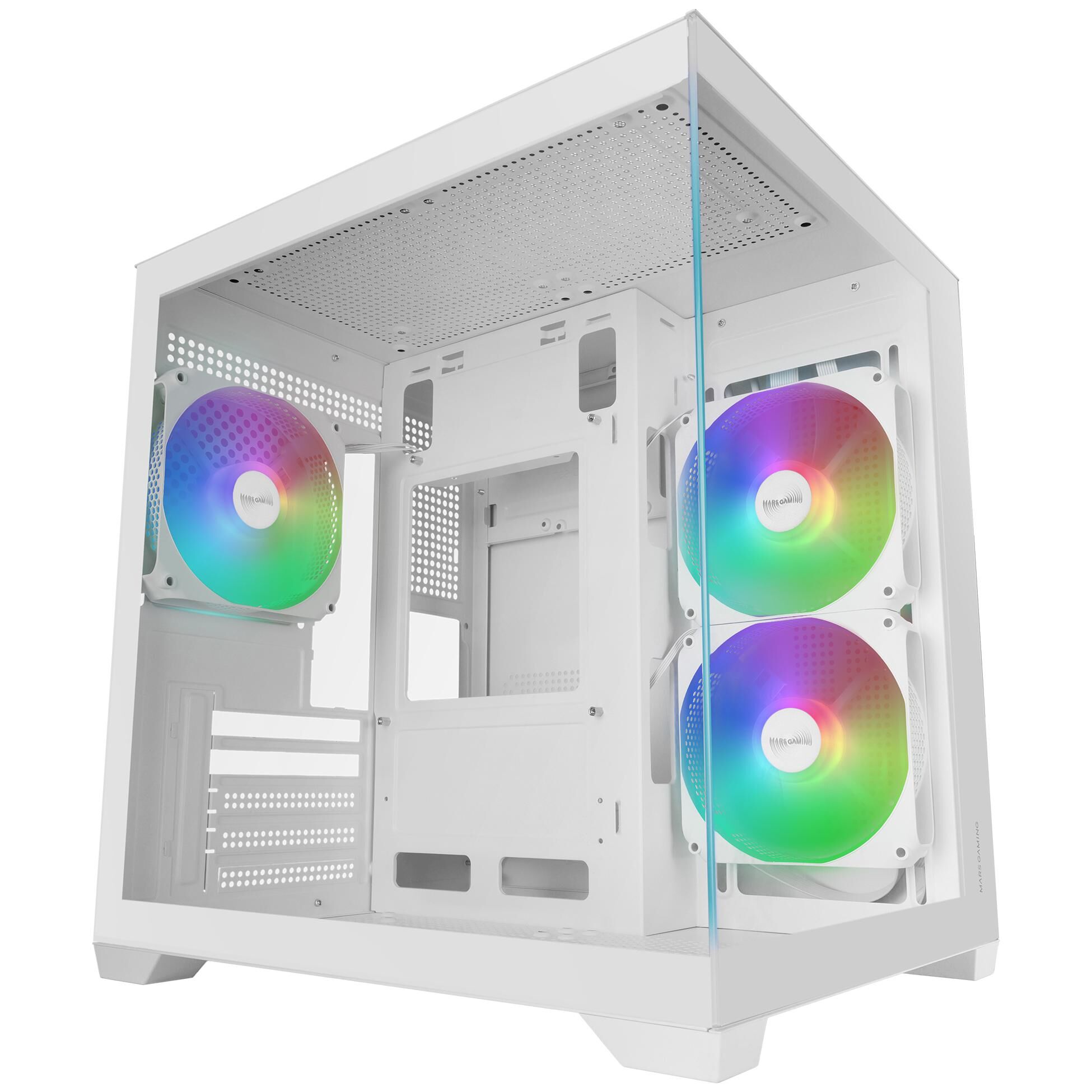 Mars Gaming MC-VIEW3W Mini Tower PC - White