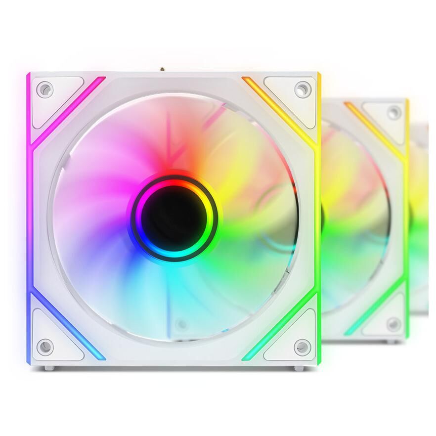 Zolyd Flux Computer Case Fan, 12cm White, 3 Pieces