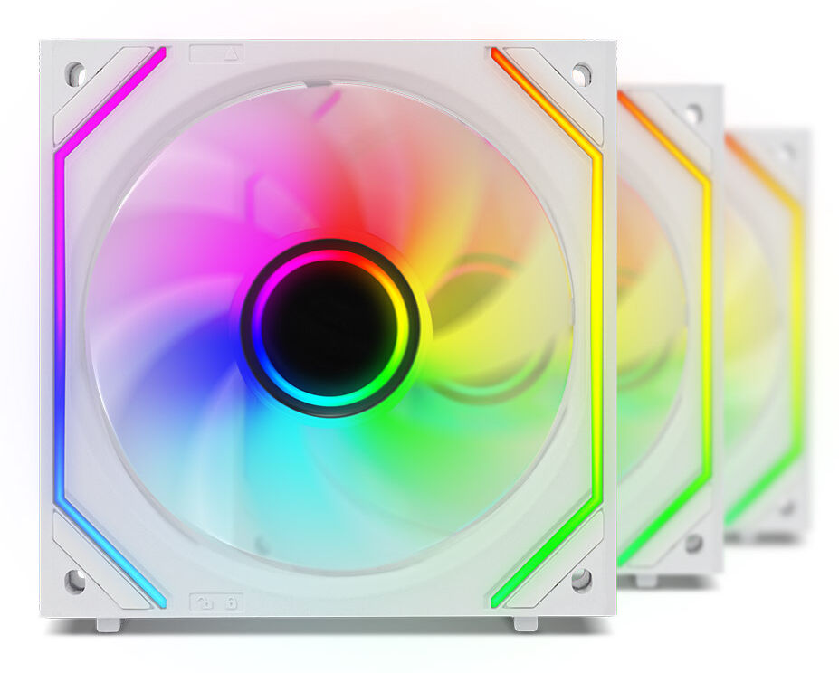 Zolyd Verta 12cm Computer Case Fan - White (3-Pack)