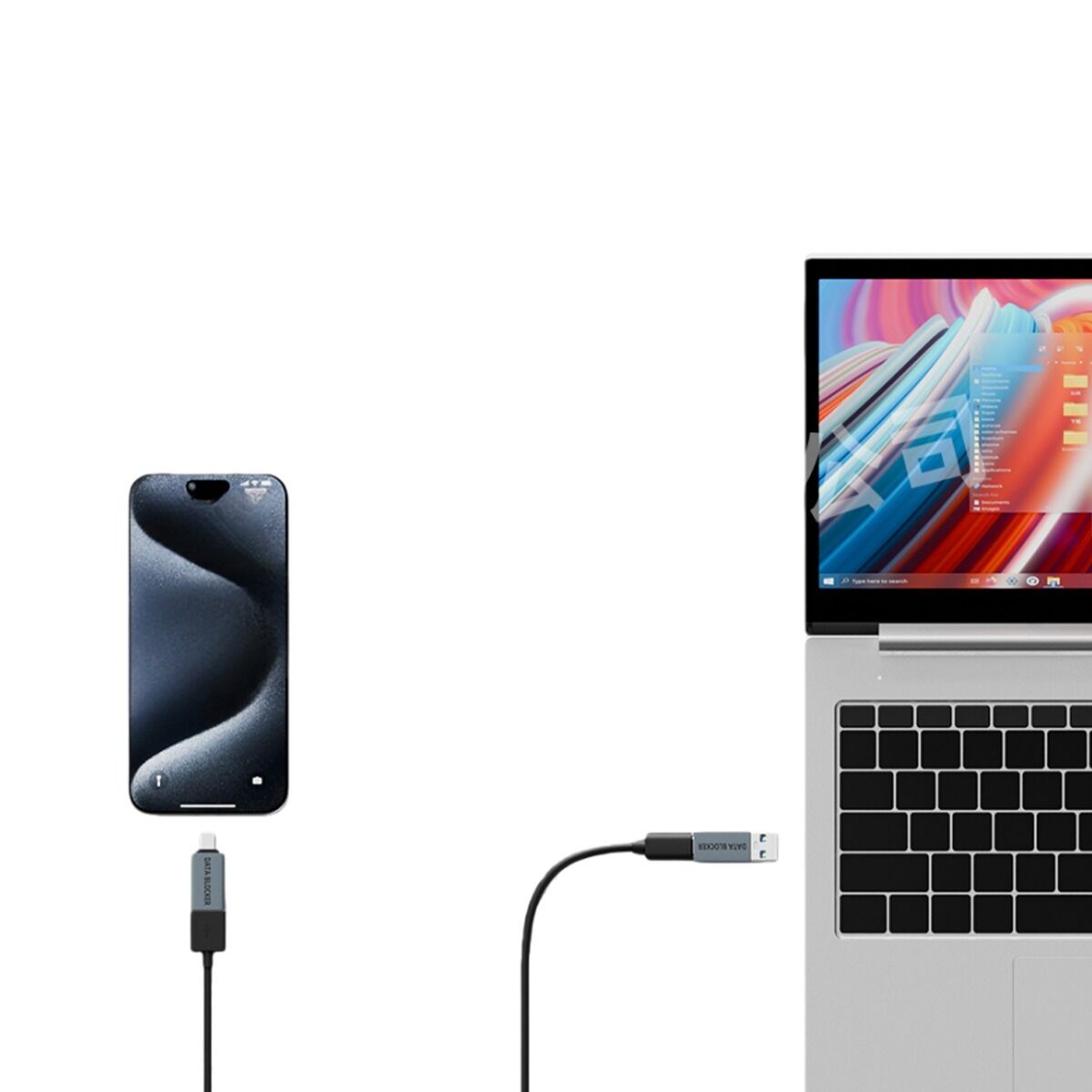 USB-C Male to Female Data Blocker Adapters (2 Pack): Secure Data Protection