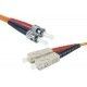 Exertis Connect Multi-Mode Fiber Optic Cable - 10m, SC to ST, OM2, 50/125 Micron, Duplex, Orange