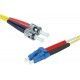 Exertis Connect LC-ST Fiber Optic Cable, 20m, Duplex, 9/125 µm, OS2, Yellow
