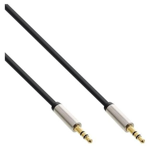 INTOS ELECTRONIC InLine Audio Cable - 2m, Stereo Mini 3.5mm Male to Male, Black