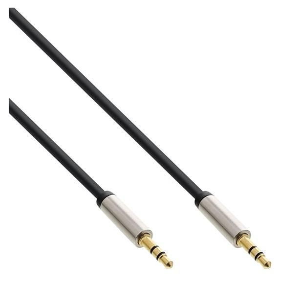 INTOS ELECTRONIC InLine Audio Cable - 2m, Stereo Mini 3.5mm Male to Male, Black
