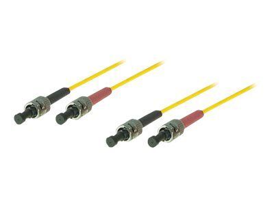 Exertis Connect Single-Mode ST (M) to Single-Mode ST (M) Fiber Optic Cable, 3m, Duplex, OS2, Yellow