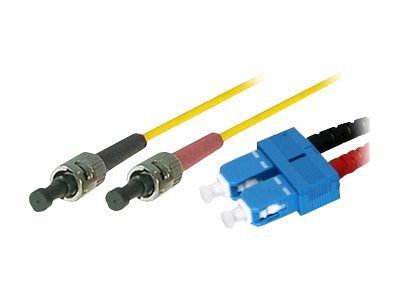 Exertis Connect SC to ST Fiber Optic Cable, 5m, Duplex, OS2, Yellow