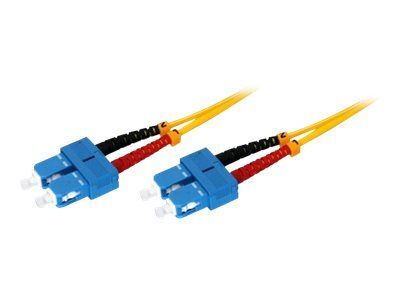 Exertis Connect SC (M) to SC (M) Fiber Optic Cable - 15m, Duplex, 9/125μm, OS2, Yellow