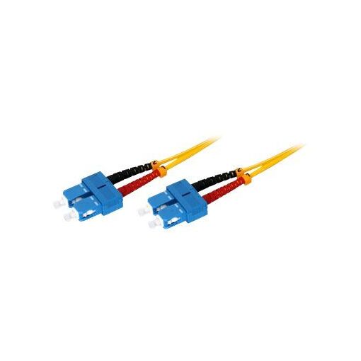 Cable óptico Exertis Connect SC (M) a SC (M) - 15 m, dúplex, 9/125 μm, OS2, amarillo
