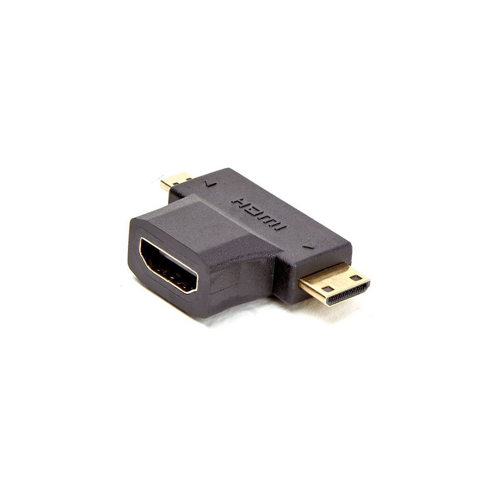 D2 Diffusion HDMI Adapter - 19 Pin Mini HDMI Type C to Micro HDMI Type D Male Inclined for Female HDMI