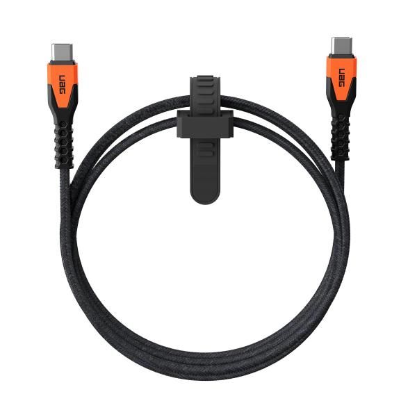 UAG USB-C to USB-C Charge Cable with Kevlar® Core, 1.5 Meter, Black/Orange