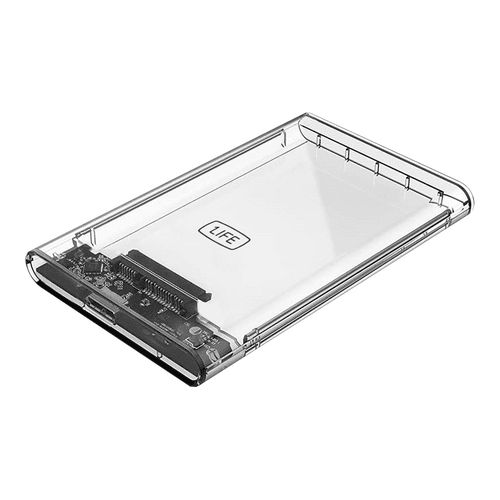 Caja externa 1LIFE para disco duro o SSD de 2,5 pulgadas (USB 3.0 transparente)