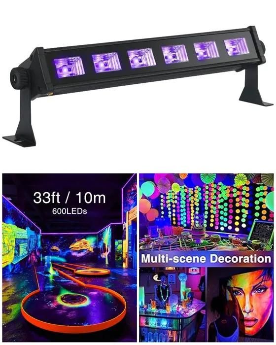 Barra LED UV Audio Club - Iluminación UV 6x3W para Fiestas y Clubes