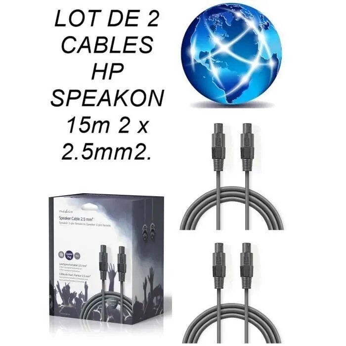 Audio Club SPEAKON 10m Speaker Cable (2 x 1.5mm²)