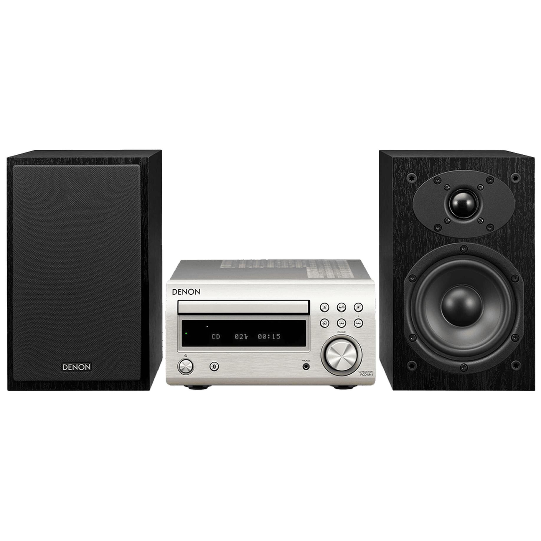 Denon D-M41 60W Home Mini Audio System Silver
