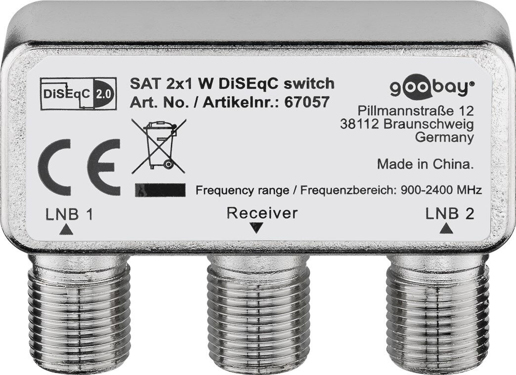 Conmutador de cables Goobay, plata