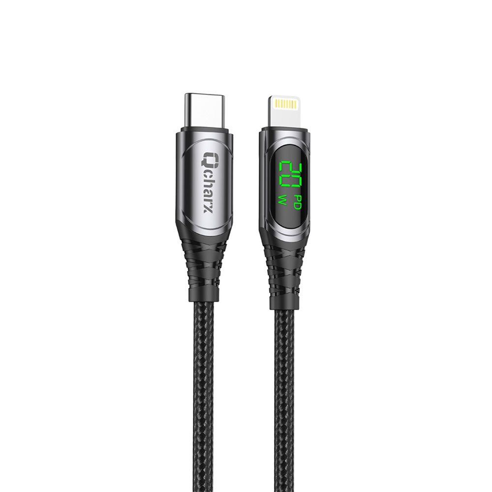 Qcharx USB-C to Lightning Cable 3A 20W Digital Display 1m