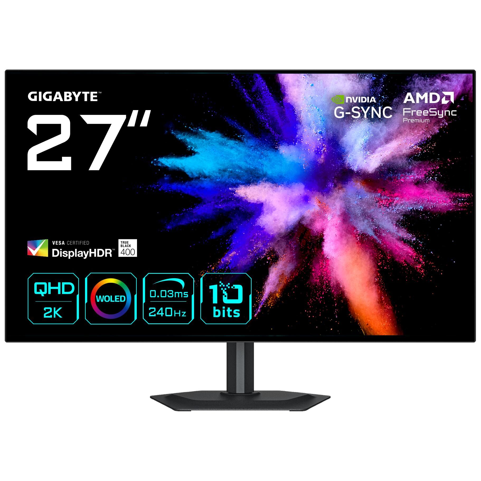 Gigabyte GO27Q24G 27-inch OLED Gaming Monitor - 2K QHD, 240Hz, 0.03ms Response Time, 275 cd/m² Brightness