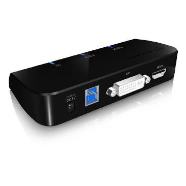 Icy Box IB-DK402 USB 3.2 Gen 1 (3.1 Gen 1) Type-A Black