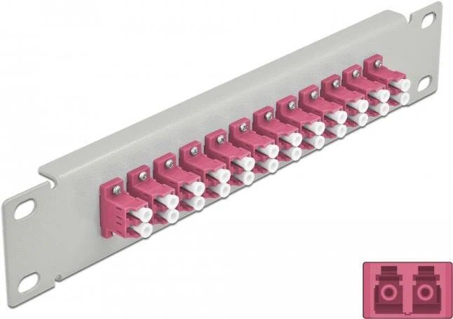 Delock Patch Panel - LC Duplex MM 12-Port - Gray - 1U - 10in (25.4cm)