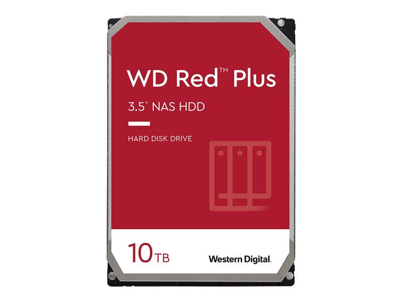 WD Red Plus 10TB Internal Hard Drive - 3.5" SATA 6Gb/s - 5400 RPM - 256MB Cache