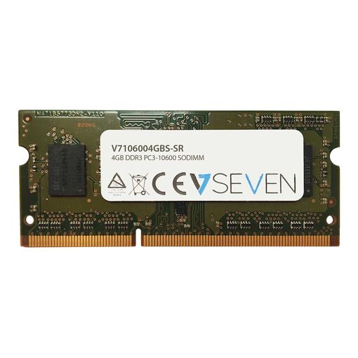 Módulo de memoria V7 DDR3 de 4 GB SO-DIMM 204 pines 1333 MHz (PC3-10600) CL9 sin búfer no ECC