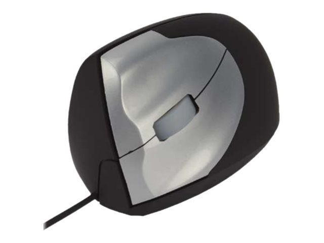 MCL Samar Ergonomic Vertical Mouse for Lefties - Optical, 3 Buttons, Wired, USB, Black